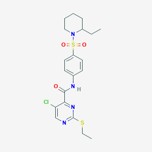 5-chloro-N-{4-[(2-ethylpiperidin-1-yl)sulfonyl]phenyl}-2-(ethylsulfanyl)pyrimidine-4-carboxamide