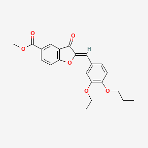 molecular formula C22H22O6 B11419874 methyl (2Z)-2-(3-ethoxy-4-propoxybenzylidene)-3-oxo-2,3-dihydro-1-benzofuran-5-carboxylate 