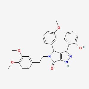 5-[2-(3,4-dimethoxyphenyl)ethyl]-3-(2-hydroxyphenyl)-4-(3-methoxyphenyl)-4,5-dihydropyrrolo[3,4-c]pyrazol-6(1H)-one