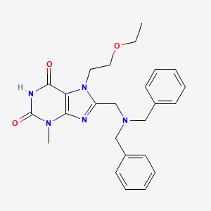 8-[(dibenzylamino)methyl]-7-(2-ethoxyethyl)-3-methyl-3,7-dihydro-1H-purine-2,6-dione