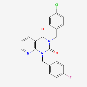 molecular formula C21H15ClFN3O2 B11419906 3-[(4-chlorophenyl)methyl]-1-[(4-fluorophenyl)methyl]-1H,2H,3H,4H-pyrido[2,3-d]pyrimidine-2,4-dione 