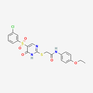 molecular formula C20H18ClN3O5S2 B11419954 2-((5-((3-chlorophenyl)sulfonyl)-6-oxo-1,6-dihydropyrimidin-2-yl)thio)-N-(4-ethoxyphenyl)acetamide 