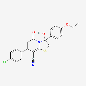 7-(4-chlorophenyl)-3-(4-ethoxyphenyl)-3-hydroxy-5-oxo-2,3,6,7-tetrahydro-5H-[1,3]thiazolo[3,2-a]pyridine-8-carbonitrile