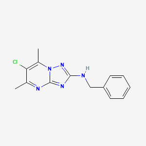 molecular formula C14H14ClN5 B11419970 N-benzyl-6-chloro-5,7-dimethyl-[1,2,4]triazolo[1,5-a]pyrimidin-2-amine 