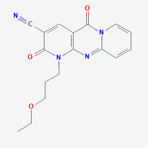 7-(3-ethoxypropyl)-2,6-dioxo-1,7,9-triazatricyclo[8.4.0.03,8]tetradeca-3(8),4,9,11,13-pentaene-5-carbonitrile