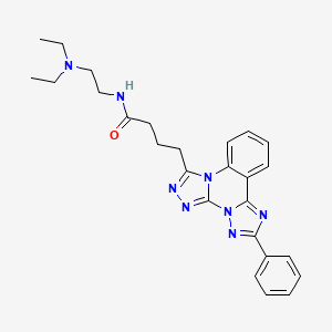 N-[2-(diethylamino)ethyl]-4-(9-phenyl-2,4,5,7,8,10-hexazatetracyclo[10.4.0.02,6.07,11]hexadeca-1(16),3,5,8,10,12,14-heptaen-3-yl)butanamide