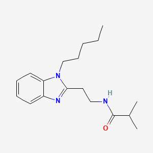 molecular formula C18H27N3O B11420028 2-methyl-N-[2-(1-pentyl-1H-benzimidazol-2-yl)ethyl]propanamide 