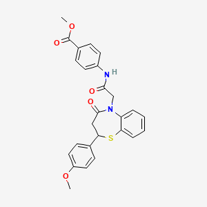 methyl 4-(2-(2-(4-methoxyphenyl)-4-oxo-3,4-dihydrobenzo[b][1,4]thiazepin-5(2H)-yl)acetamido)benzoate