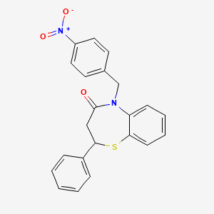 5-(4-nitrobenzyl)-2-phenyl-2,3-dihydrobenzo[b][1,4]thiazepin-4(5H)-one