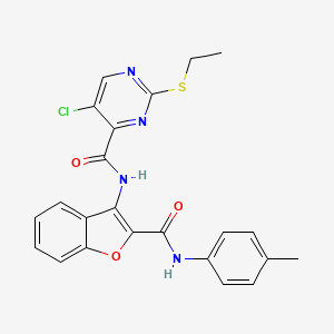 5-chloro-2-(ethylsulfanyl)-N-{2-[(4-methylphenyl)carbamoyl]-1-benzofuran-3-yl}pyrimidine-4-carboxamide