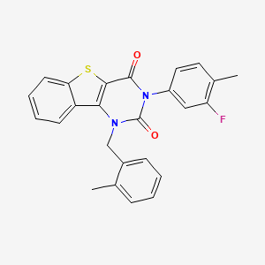 3-(3-fluoro-4-methylphenyl)-1-(2-methylbenzyl)[1]benzothieno[3,2-d]pyrimidine-2,4(1H,3H)-dione