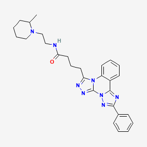 N-[2-(2-methylpiperidin-1-yl)ethyl]-4-(9-phenyl-2,4,5,7,8,10-hexazatetracyclo[10.4.0.02,6.07,11]hexadeca-1(16),3,5,8,10,12,14-heptaen-3-yl)butanamide