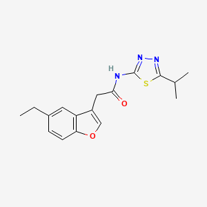 molecular formula C17H19N3O2S B11420109 2-(5-ethyl-1-benzofuran-3-yl)-N-[5-(propan-2-yl)-1,3,4-thiadiazol-2-yl]acetamide 