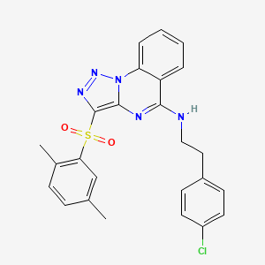 molecular formula C25H22ClN5O2S B11420127 N-[2-(4-chlorophenyl)ethyl]-3-[(2,5-dimethylphenyl)sulfonyl][1,2,3]triazolo[1,5-a]quinazolin-5-amine 