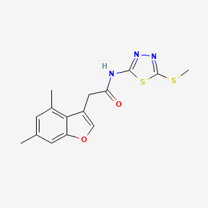 2-(4,6-dimethyl-1-benzofuran-3-yl)-N-[5-(methylsulfanyl)-1,3,4-thiadiazol-2-yl]acetamide