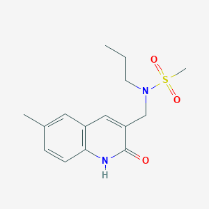 molecular formula C15H20N2O3S B11420148 N-[(2-hydroxy-6-methylquinolin-3-yl)methyl]-N-propylmethanesulfonamide 