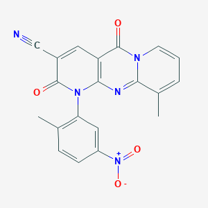 11-methyl-7-(2-methyl-5-nitrophenyl)-2,6-dioxo-1,7,9-triazatricyclo[8.4.0.03,8]tetradeca-3(8),4,9,11,13-pentaene-5-carbonitrile