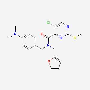 5-chloro-N-[4-(dimethylamino)benzyl]-N-(furan-2-ylmethyl)-2-(methylsulfanyl)pyrimidine-4-carboxamide