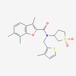 N-(1,1-dioxidotetrahydrothiophen-3-yl)-3,6,7-trimethyl-N-[(3-methylthiophen-2-yl)methyl]-1-benzofuran-2-carboxamide