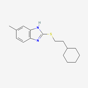 1H-1,3-Benzimidazole, 2-[(2-cyclohexylethyl)thio]-5-methyl-