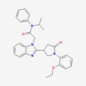 2-{2-[1-(2-ethoxyphenyl)-5-oxopyrrolidin-3-yl]-1H-benzimidazol-1-yl}-N-phenyl-N-(propan-2-yl)acetamide