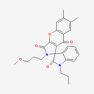 2-(3-methoxypropyl)-6,7-dimethyl-1'-propyl-2H-spiro[chromeno[2,3-c]pyrrole-1,3'-indole]-2',3,9(1'H)-trione