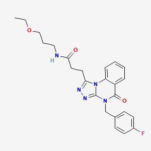 molecular formula C24H26FN5O3 B11420252 N-(3-ethoxypropyl)-3-[4-(4-fluorobenzyl)-5-oxo-4,5-dihydro[1,2,4]triazolo[4,3-a]quinazolin-1-yl]propanamide 