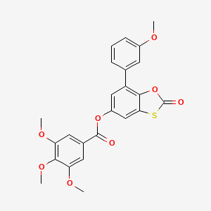 molecular formula C24H20O8S B11420255 7-(3-Methoxyphenyl)-2-oxo-1,3-benzoxathiol-5-yl 3,4,5-trimethoxybenzoate 