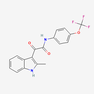 molecular formula C18H13F3N2O3 B11420264 2-(2-methyl-1H-indol-3-yl)-2-oxo-N-[4-(trifluoromethoxy)phenyl]acetamide 