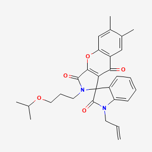 6,7-dimethyl-2-[3-(propan-2-yloxy)propyl]-1'-(prop-2-en-1-yl)-2H-spiro[chromeno[2,3-c]pyrrole-1,3'-indole]-2',3,9(1'H)-trione