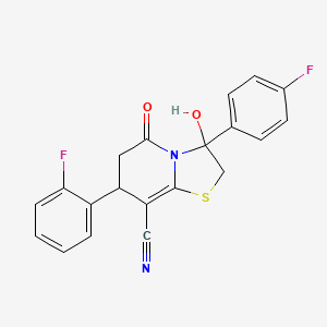 7-(2-fluorophenyl)-3-(4-fluorophenyl)-3-hydroxy-5-oxo-2,3,6,7-tetrahydro-5H-[1,3]thiazolo[3,2-a]pyridine-8-carbonitrile