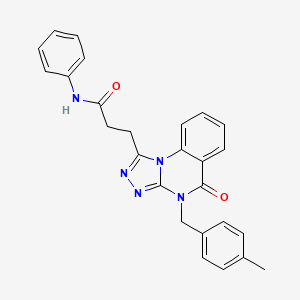 molecular formula C26H23N5O2 B11420352 3-[4-(4-methylbenzyl)-5-oxo-4,5-dihydro[1,2,4]triazolo[4,3-a]quinazolin-1-yl]-N-phenylpropanamide 