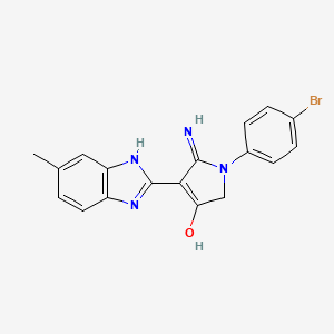 molecular formula C18H15BrN4O B11420383 5-Amino-1-(4-bromophenyl)-4-(6-methyl-1H-1,3-benzodiazol-2-YL)-2,3-dihydro-1H-pyrrol-3-one 