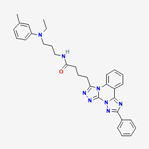 N-[3-(N-ethyl-3-methylanilino)propyl]-4-(9-phenyl-2,4,5,7,8,10-hexazatetracyclo[10.4.0.02,6.07,11]hexadeca-1(16),3,5,8,10,12,14-heptaen-3-yl)butanamide