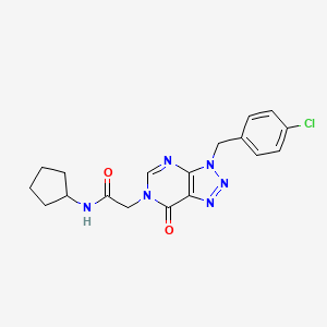 molecular formula C18H19ClN6O2 B11420397 2-[3-(4-chlorobenzyl)-7-oxo-3,7-dihydro-6H-[1,2,3]triazolo[4,5-d]pyrimidin-6-yl]-N-cyclopentylacetamide 