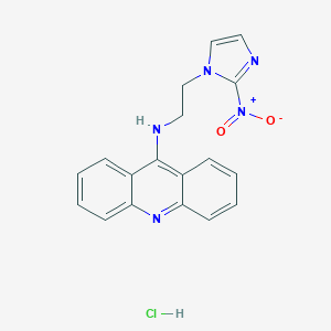 molecular formula C18H16ClN5O2 B114204 9-(2-(2-Nitro-1-imidazolyl)ethylamino)acridine CAS No. 142618-00-6
