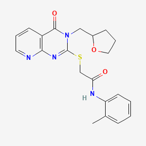 2-((4-oxo-3-((tetrahydrofuran-2-yl)methyl)-3,4-dihydropyrido[2,3-d]pyrimidin-2-yl)thio)-N-(o-tolyl)acetamide