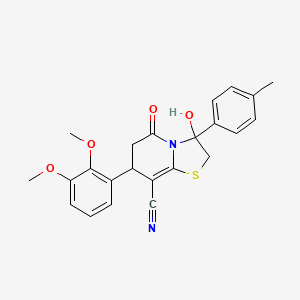 7-(2,3-dimethoxyphenyl)-3-hydroxy-3-(4-methylphenyl)-5-oxo-2,3,6,7-tetrahydro-5H-[1,3]thiazolo[3,2-a]pyridine-8-carbonitrile