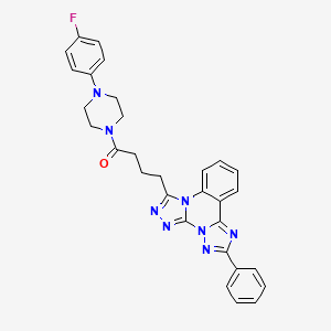 1-[4-(4-fluorophenyl)piperazin-1-yl]-4-(9-phenyl-2,4,5,7,8,10-hexazatetracyclo[10.4.0.02,6.07,11]hexadeca-1(16),3,5,8,10,12,14-heptaen-3-yl)butan-1-one