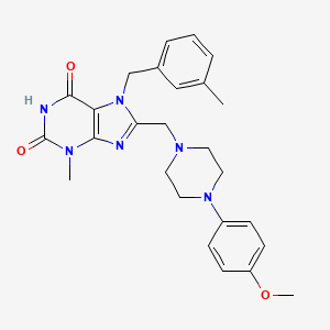 8-[[4-(4-Methoxyphenyl)piperazin-1-yl]methyl]-3-methyl-7-[(3-methylphenyl)methyl]purine-2,6-dione