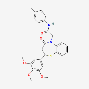 2-(4-oxo-2-(3,4,5-trimethoxyphenyl)-3,4-dihydrobenzo[b][1,4]thiazepin-5(2H)-yl)-N-(p-tolyl)acetamide