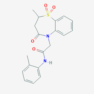 2-(2-methyl-1,1-dioxido-4-oxo-3,4-dihydrobenzo[b][1,4]thiazepin-5(2H)-yl)-N-(o-tolyl)acetamide