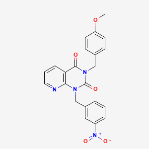 molecular formula C22H18N4O5 B11420555 3-[(4-methoxyphenyl)methyl]-1-[(3-nitrophenyl)methyl]-1H,2H,3H,4H-pyrido[2,3-d]pyrimidine-2,4-dione 