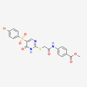 Methyl 4-(2-{[5-(4-bromobenzenesulfonyl)-6-oxo-1,6-dihydropyrimidin-2-yl]sulfanyl}acetamido)benzoate