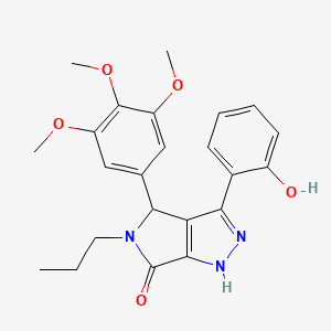 molecular formula C23H25N3O5 B11420577 3-(2-hydroxyphenyl)-5-propyl-4-(3,4,5-trimethoxyphenyl)-4,5-dihydropyrrolo[3,4-c]pyrazol-6(2H)-one 