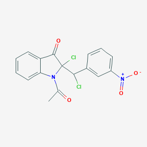 3H-Indol-3-one,  1-acetyl-2-chloro-2-[chloro(3-nitrophenyl)methyl]-1,2-dihydro-