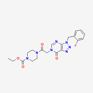 Ethyl 4-(2-{3-[(2-fluorophenyl)methyl]-7-oxo-3H,6H,7H-[1,2,3]triazolo[4,5-D]pyrimidin-6-YL}acetyl)piperazine-1-carboxylate