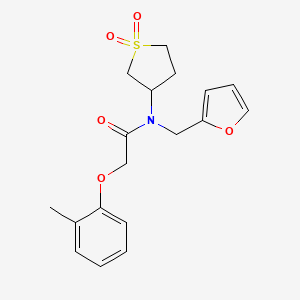 molecular formula C18H21NO5S B11420644 N-(1,1-dioxidotetrahydrothiophen-3-yl)-N-(furan-2-ylmethyl)-2-(2-methylphenoxy)acetamide 