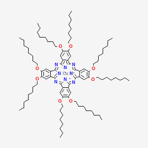 molecular formula C96H144CuN8O8 B1142065 Copper;6,7,15,16,24,25,33,34-octaoctoxy-2,11,20,29,37,39-hexaza-38,40-diazanidanonacyclo[28.6.1.13,10.112,19.121,28.04,9.013,18.022,27.031,36]tetraconta-1,3,5,7,9,11,13,15,17,19(39),20,22,24,26,28,30(37),31,33,35-nonadecaene CAS No. 119495-09-9