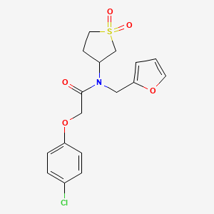 2-(4-Chlorophenoxy)-N-(1,1-dioxo-1lambda~6~-thiolan-3-yl)-N-[(furan-2-yl)methyl]acetamide